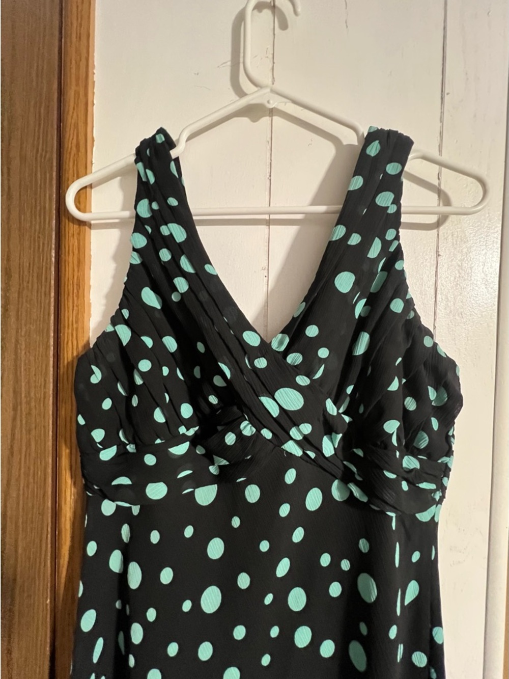 Women’s Black and Mint Polka Dot Dress